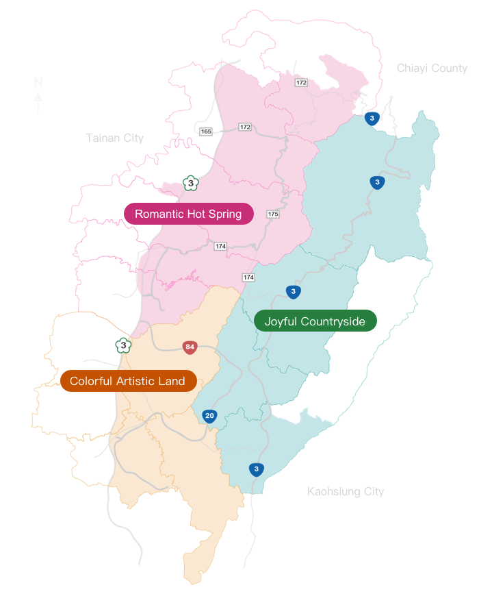Three major tour routes