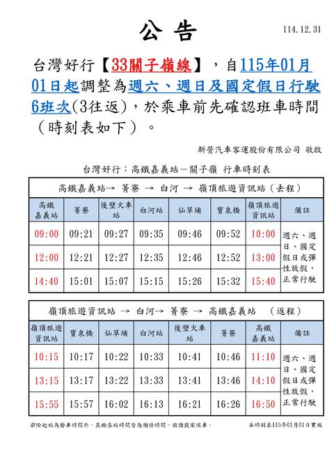 台灣好行33關子嶺線