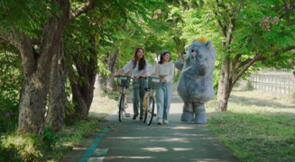 灰熊熊-山海圳自行車道一起騎自行車