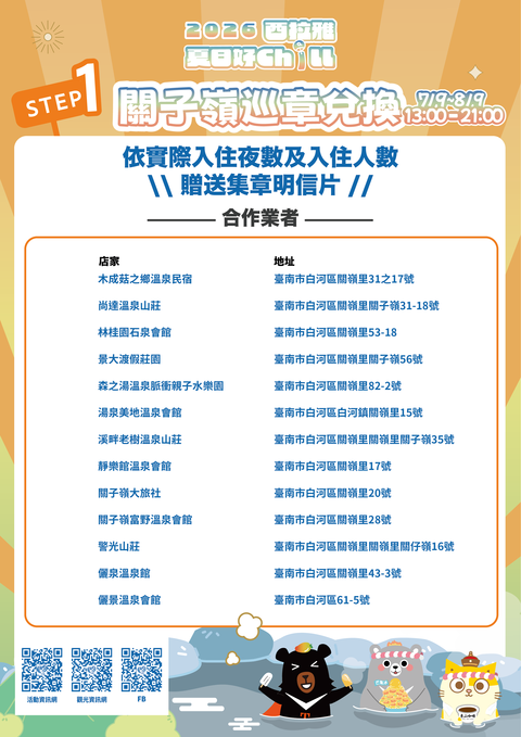 旅宿業者贈送明信片