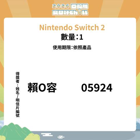 Nintendo Switch 得獎者