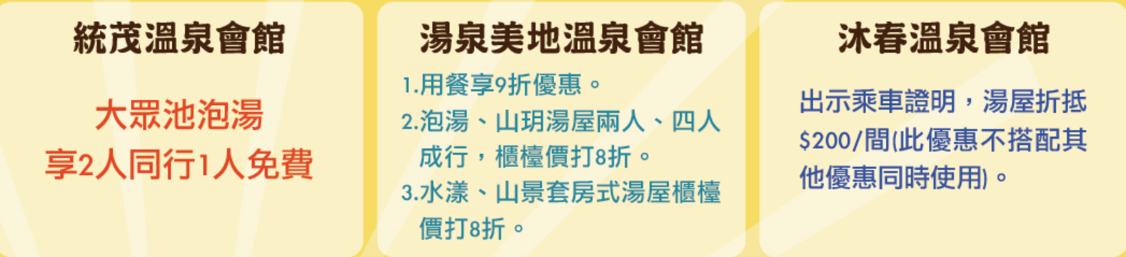 「台灣好行-關子嶺故宮南院線」溫泉業者優惠