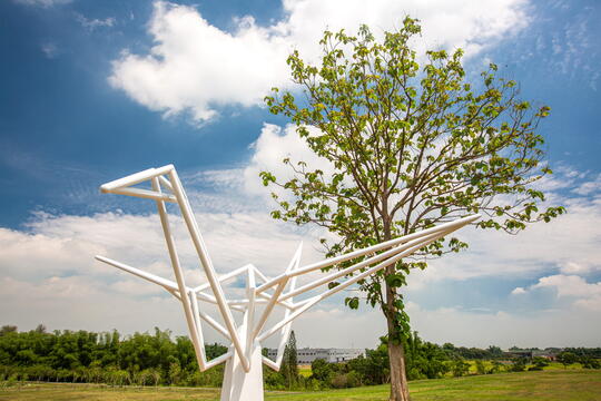 Wishing Crane-Soaring with Happiness is located at the hill