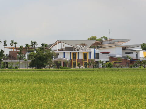 Gorgeous main building, it's a two-story green building