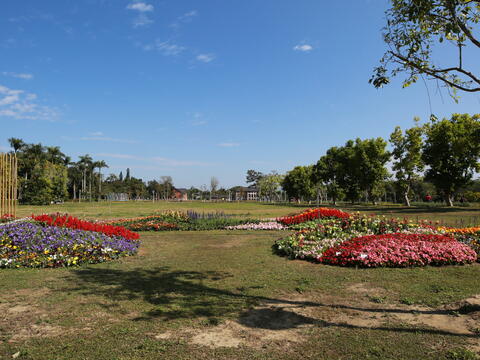 Walk through ticket window, you would see a large garden