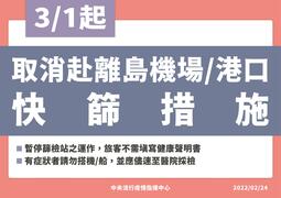 3月1日起取消赴離島機場港口快篩措施