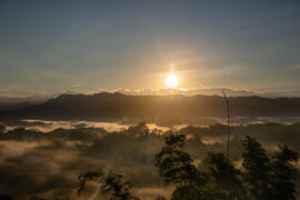 The most expecting sunrise with sea of cloud, looks like a splash painting