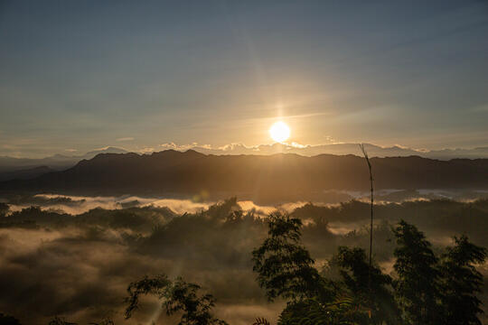 The most expecting sunrise with sea of cloud, looks like a splash painting