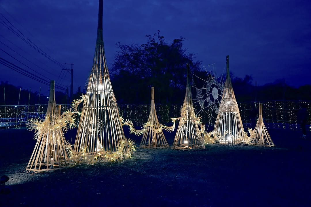 夜裡靜靜閃耀的竹編光影 點亮淺山的夜色